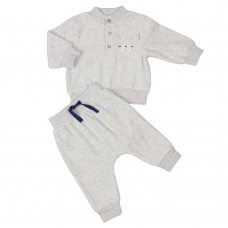G13023: Baby Boys Velour 2 Piece Outfit (0-9 Months)